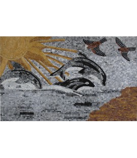Dolphins Killer Whale Ocean Summer Mosaic