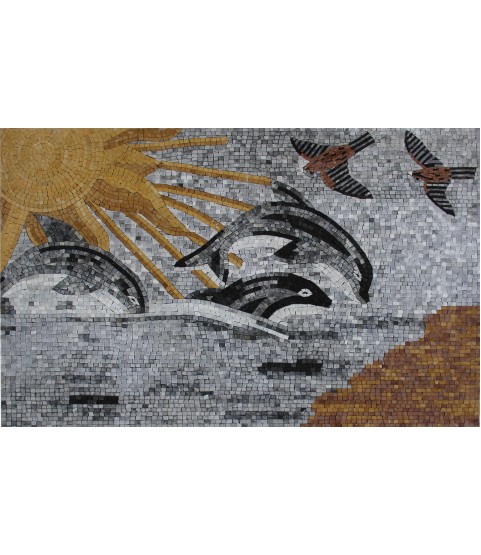Dolphins Killer Whale Ocean Summer Mosaic
