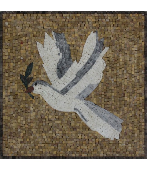 Dove on yellow background Mosaic