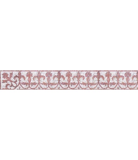 BD260 Pink on white fleur de lys border Mosaic
