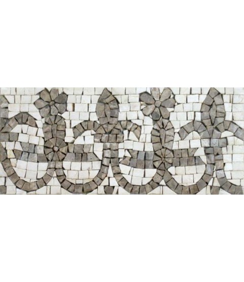 BD267 Brown fleur de lys border Mosaic