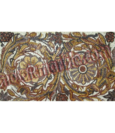 BD296 Golden floral stone art Mosaic