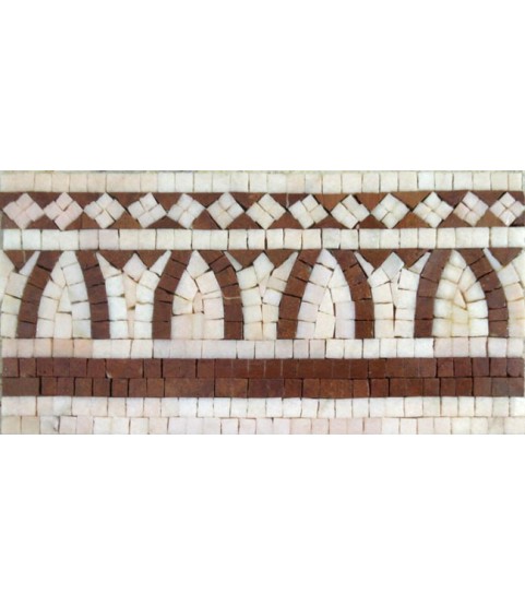 BD307 Brick & white geometric shapes border Mosaic