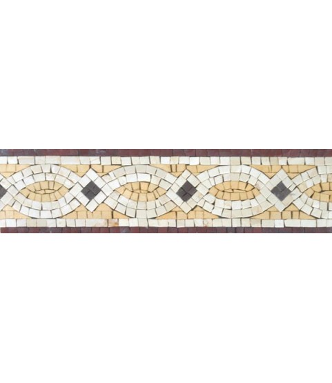 Cream Yellow & White Design Elegant Border Mosaic