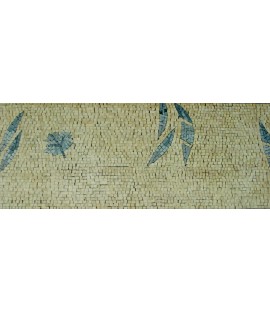 Green Leaves on Yellow bkgrnd Border Mosaic