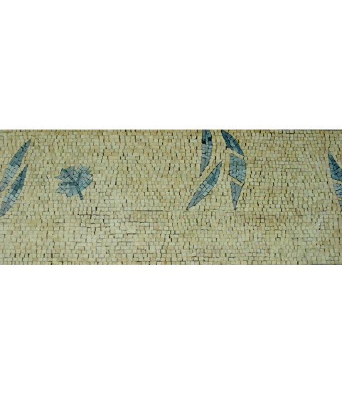 Green Leaves on Yellow bkgrnd Border Mosaic