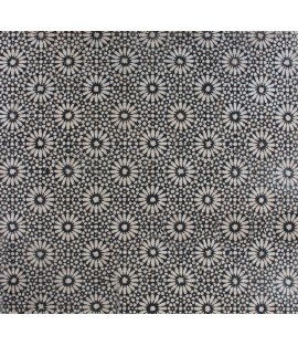 Boho Mosaic Floor Tile Black and Estremoz Creme