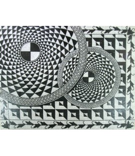 Black and White Rotating Illusion Mosaic