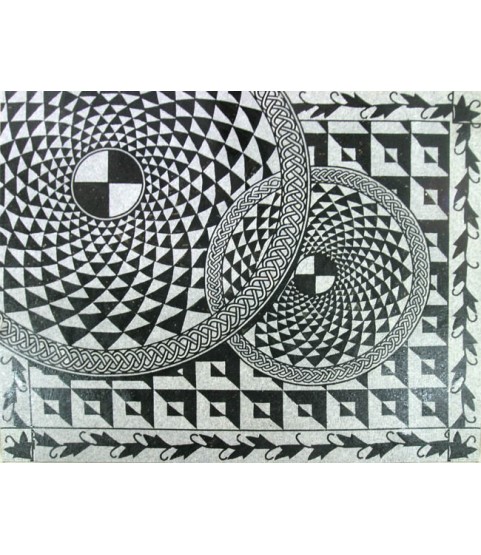 Black and White Rotating Illusion Mosaic