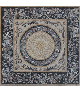 Flower Bloom Bushes Square Carpet (polished) Mosaic