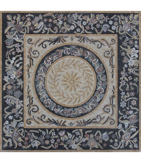 Flower Bloom Bushes Square Carpet (polished) Mosaic