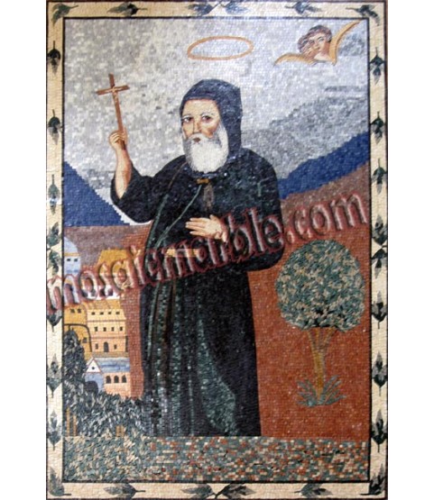 Saint Maroun (Mar Maroun) Maronite Religious Mosaic