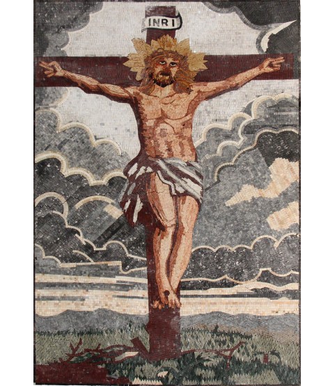 The Crucifixion of Jesus Christ Religious Wall Mosaic