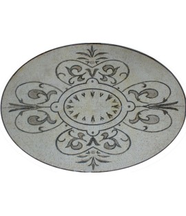 Oval Floor Medallion Horizontal Rug Mosaic