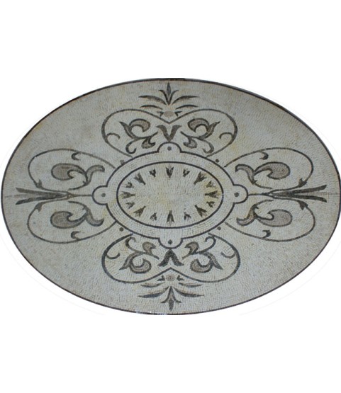Oval Floor Medallion Horizontal Rug Mosaic