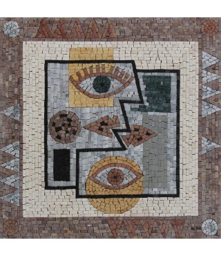 Abstract Geometrical Portrait Modern Art Mosaic