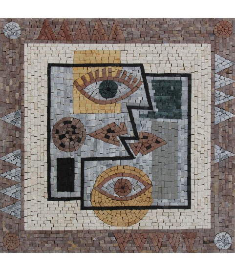 Abstract Geometrical Portrait Modern Art Mosaic