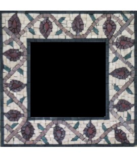 Red Leaves & Vines Mirror Border Mosaic