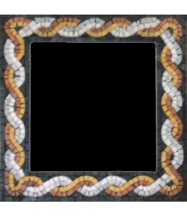 Orange & White Entangled Mirror Border Mosaic