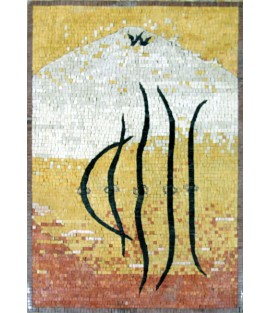 Allah Sign on Yellow Background Islamic Mosaic