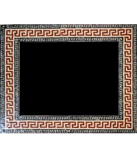 Red Spiral Squares Mirror Border Mosaic