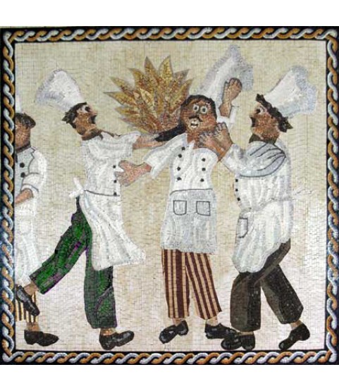 Chefs Cooking Kitchen Wall Backsplash Mosaic