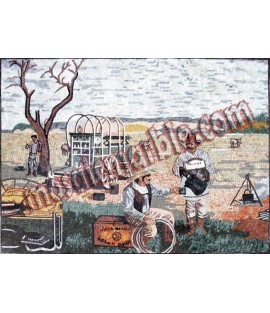 LS3 country men outdoor camping scene Mosaic