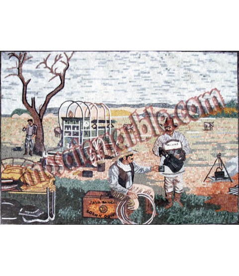 LS3 country men outdoor camping scene Mosaic