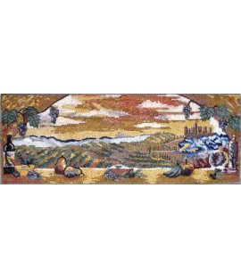 LS7 Fruits & Wine Overlooking Nature Scene Mosaic