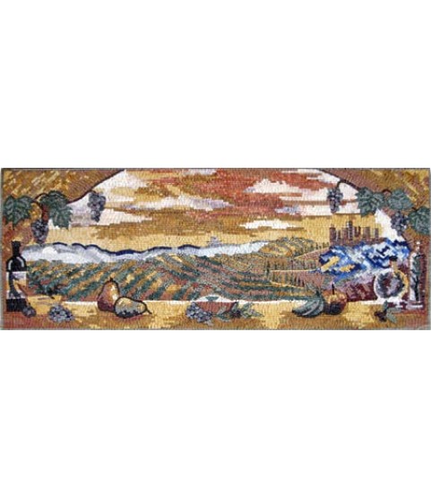 LS7 Fruits & Wine Overlooking Nature Scene Mosaic
