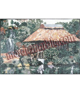 LS25 Sea house with rich green nature Mosaic