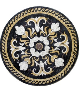 MD129 White & Gold Bouquet Mosaic