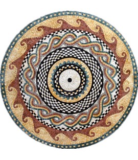 MD168 Earth colors circular waves design Mosaic