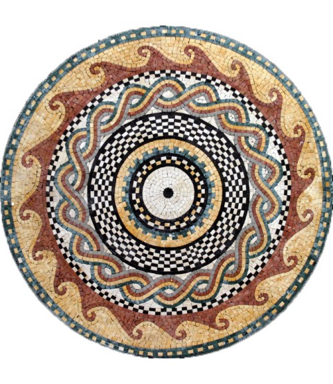 MD168 Earth colors circular waves design Mosaic