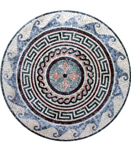 MD197 Ocean Waves Round  Mosaic