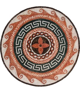 MD459 Red & black medallion art Mosaic