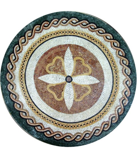 MD504 Medallion with Central Flower Mosaic