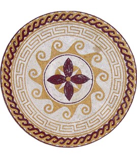 MD775 Flower, waves & keys medallion Mosaic