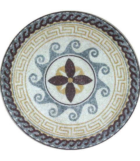 MD805 Flower Power Round Medallion Mosaic
