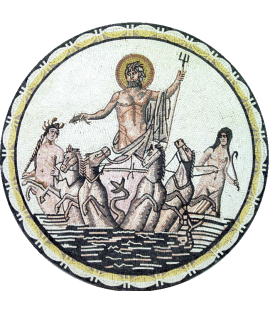 Greco Roman Neptune God Mosaic