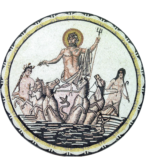 Greco Roman Neptune God Mosaic