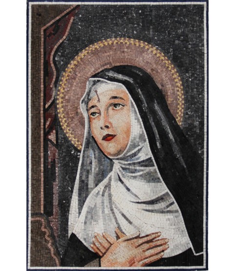 Saint Rita Religious Mosaic Portrait