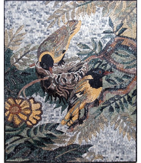 AN121 Birds and leaf branches  Mosaic