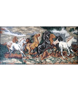 AN183 Rectangular galloping horses Mosaic