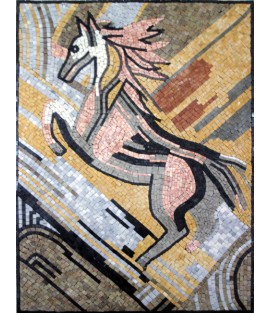 AN218 Linear pastel horse Mosaic