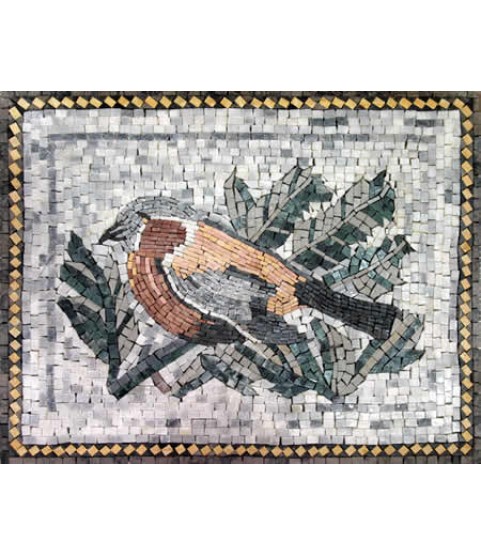 Bird in Green Leaves Mosaic