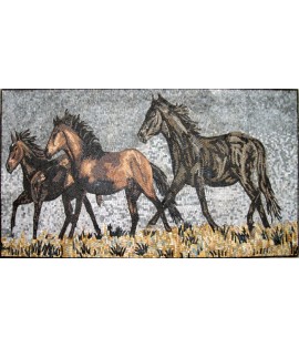AN251 Three horses  Mosaic