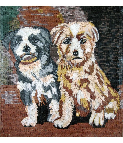 AN255 Two caniches Mosaic
