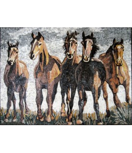 AN260 Beautiful galloping horse group Mosaic