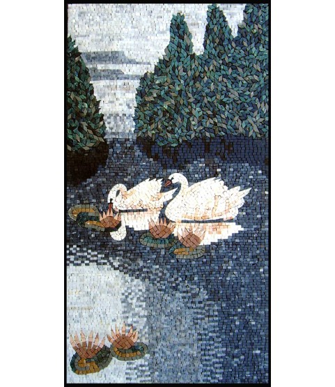 AN293 White swans landscape Mosaic